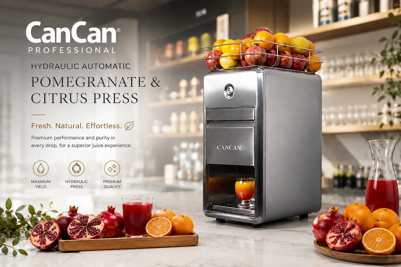 CanCan Professional hydraulic automatic pomegranate and citrus press