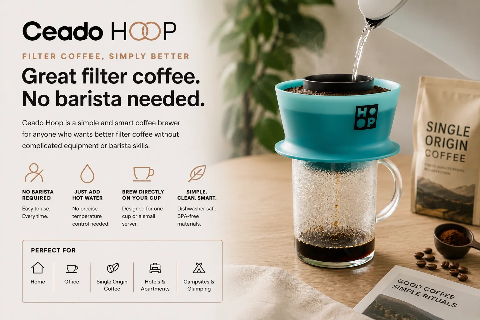 Ceado Hoop coffee brewer for simple filter coffee at home