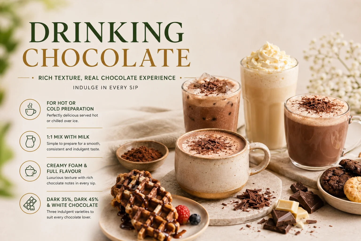 HealthyChef HealthyChef Chocolate & Sweet Drinks 1 kg bag for premium kitchen and dessert use